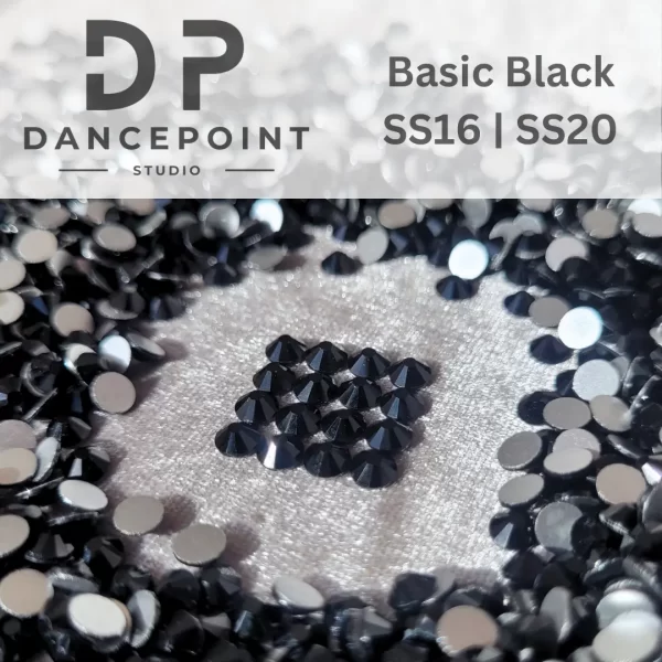 Czarne cyrkonie szklane Basic Black SS16 | SS20