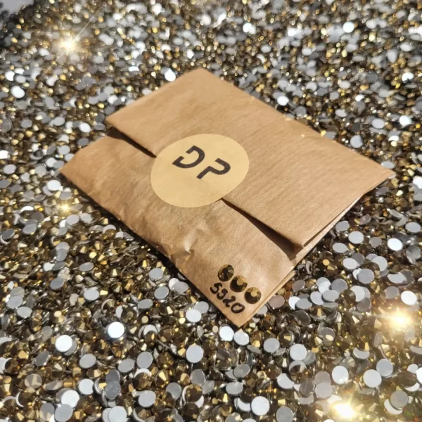 Złote cyrkonie szklane Retro Gold Metal - obrazek 4