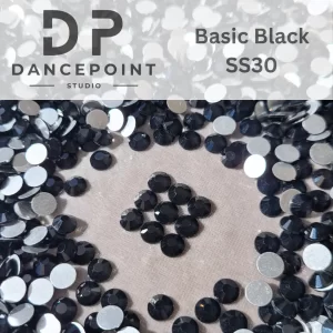 Czarne cyrkonie szklane Basic Black SS30