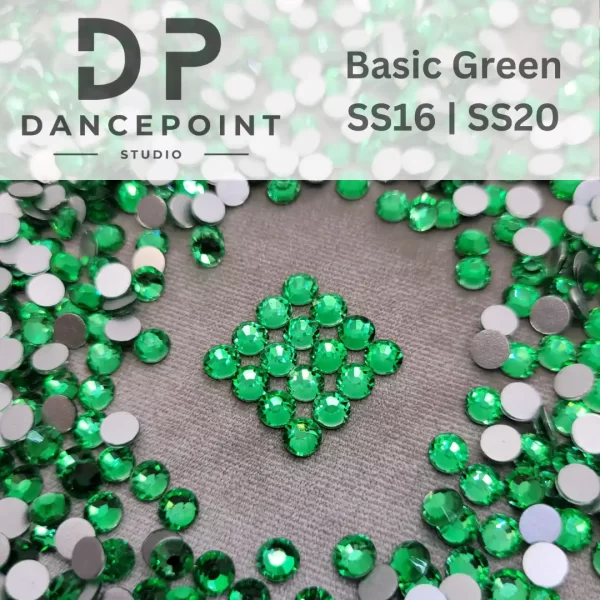 Zielone cyrkonie szklane Basic Green SS16 | SS20