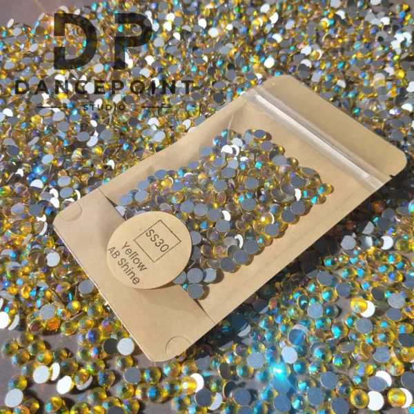 Cyrkonie szklane Yellow AB Shine SS30 - obrazek 4