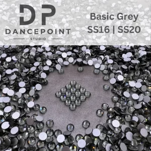 Szare cyrkonie szklane Basic Grey SS16 | SS20