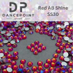 Cyrkonie szklane Red AB Shine SS30