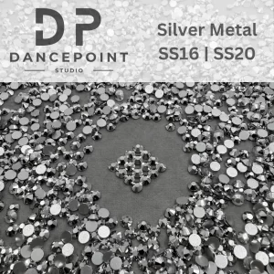 Srebrne cyrkonie szklane Silver Metal SS16 | SS20