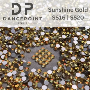 Złote cyrkonie szklane Sunshine Gold SS16 | SS20