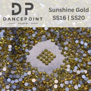 Złote cyrkonie szklane Sunshine Gold SS16 | SS20