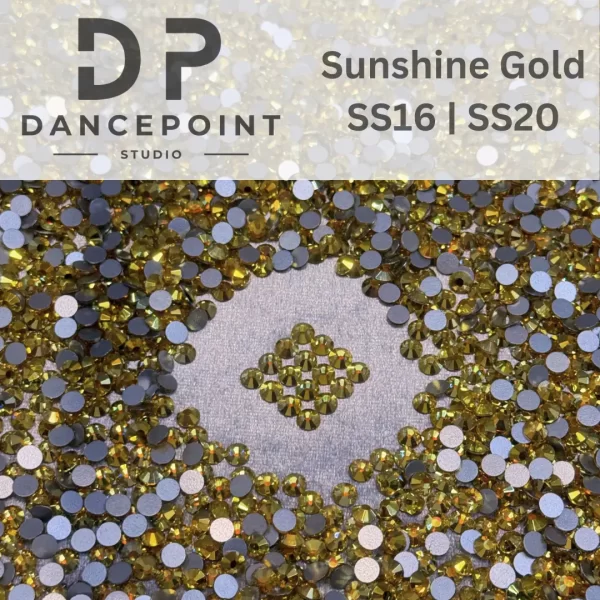 Złote cyrkonie szklane Sunshine Gold SS16 | SS20