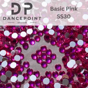 Różowe cyrkonie szklane Basic Pink SS30