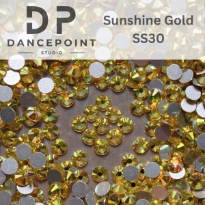 Złote cyrkonie szklane Sunshine Gold SS30